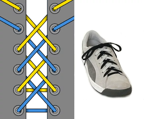 Как красиво зашнуровать кроссовки - завязать схемы 3, 5, 6 дырок